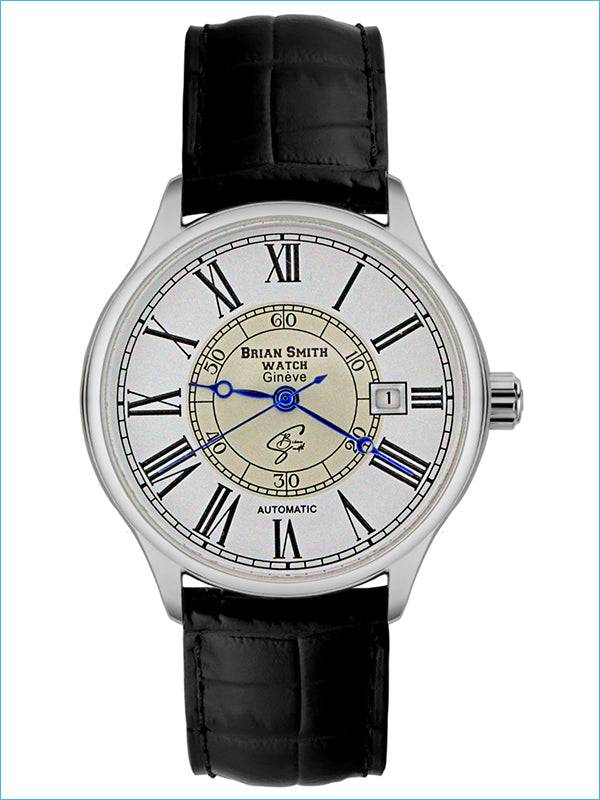 BRIAN SMITH - AUTOMATIC GENEVE BLACK/WHITE/SILVER WATCH - 1283 BRIAN SMITH - AUTOMATIC GENEVE BLACK/WHITE/SILVER WATCH - 1283